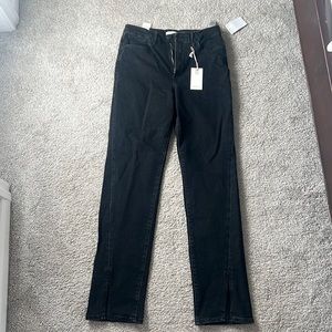 Good American black good boy split ankle straight jeans size 28 new with tags!